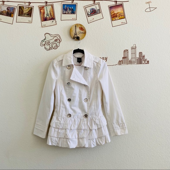 Express White Ruffle Button Up Jacket Size XS - Picture 3 of 16